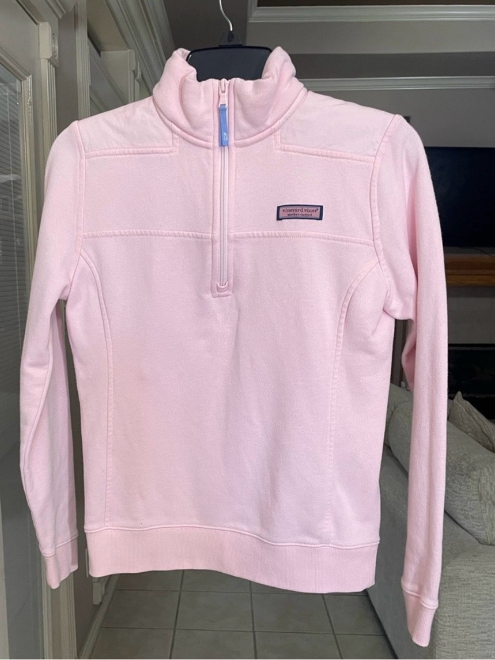 Vineyard Vines Pale Pink Quarter-Zip Fleece Pullover XXS